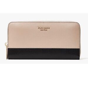 Kate Spade Tan and Black Zip Wallet